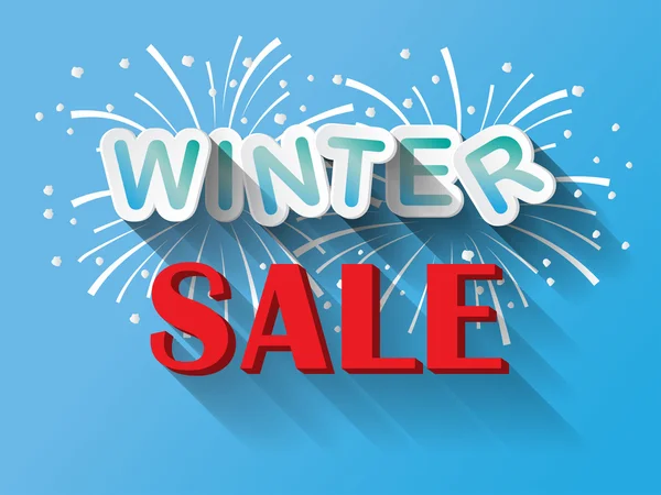 Winter sale with fireworks background — Stok Vektör