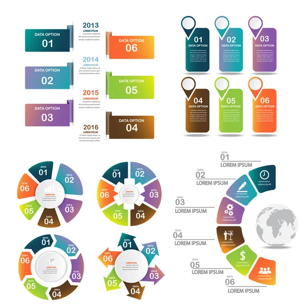 Set of infographics elements, vector — 스톡 벡터