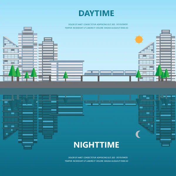 Infographie de la ville, fond vectoriel — Image vectorielle