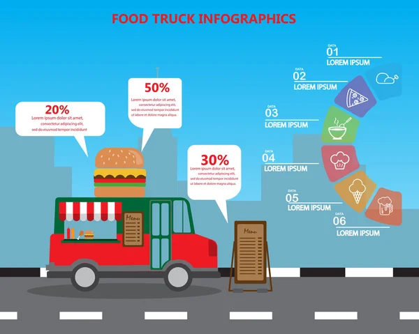 Camion alimentaire INFOGRAPHIE — Image vectorielle