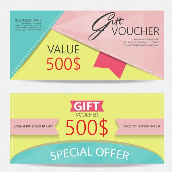Gift voucher design for business promotion — 스톡 벡터