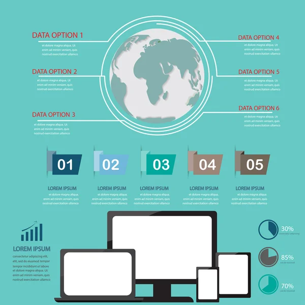 Social media infographic, design element — 图库矢量图片