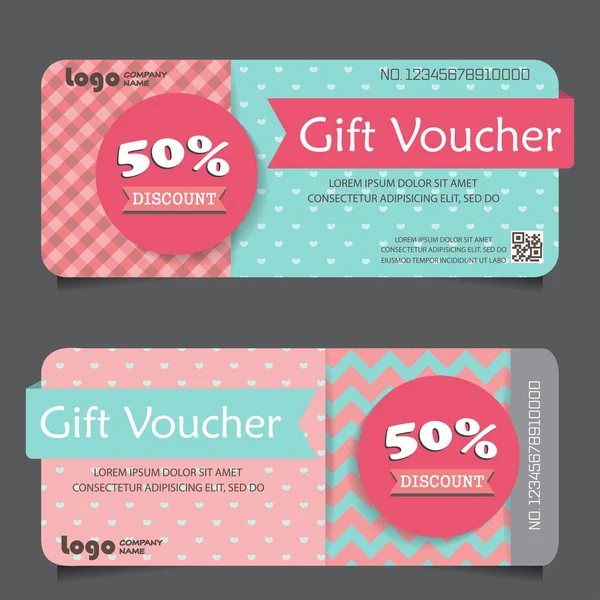 Presente cupom voucher, vetor — Vetor de Stock