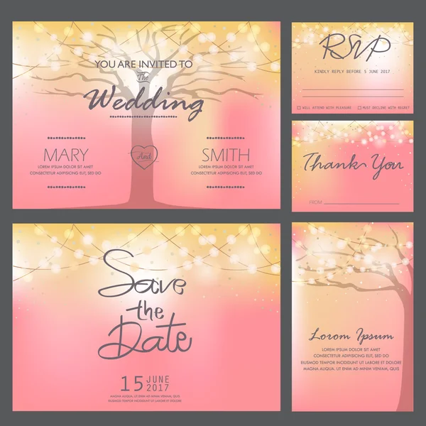 Cartes d'invitation de mariage — Image vectorielle