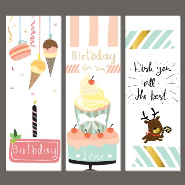 Pasta, buz cr ile afiş, el ilanları, posterlerini açmaları için renkli koleksiyonu