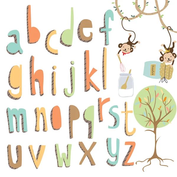 Alphabet coloré. Lettres de type — Image vectorielle