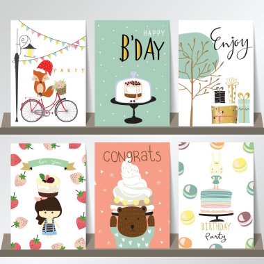 Renkli koleksiyonu Fox, afiş, el ilanları, posterlerini açmaları için hediye, ca