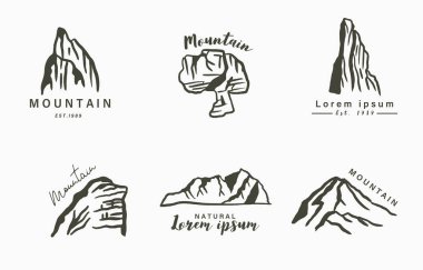 Dağlı siyah çizgi doğal manzara