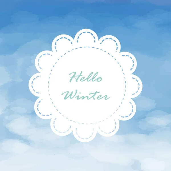 Luce bianco blu amore pastello sfondo in cielo inverno — Vettoriale Stock