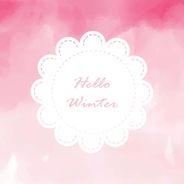 Светло-белый розовый любовный фон зимой — стоковый вектор