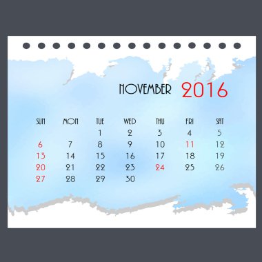 Yeni yıl 2016 ışık mavi takvimi