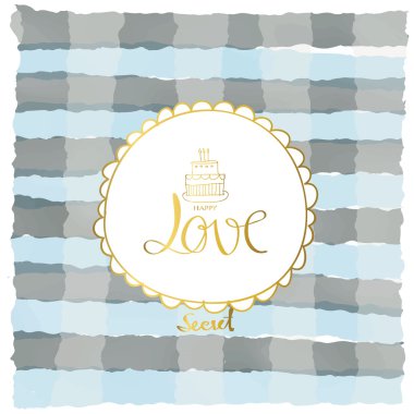 Hafif mavi beyaz şerit pastel ile Sevgililer günü aşk daire