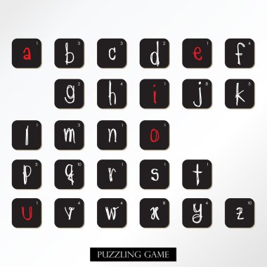 Beyaz kırmızı siyah küçük yazı tipi