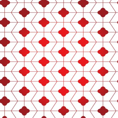 Kırmızı beyaz seamless geometrik Çin modeli