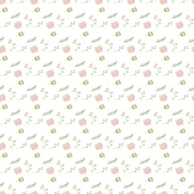 Hafif pembe yeşil buket Dikişsiz desen arka plan