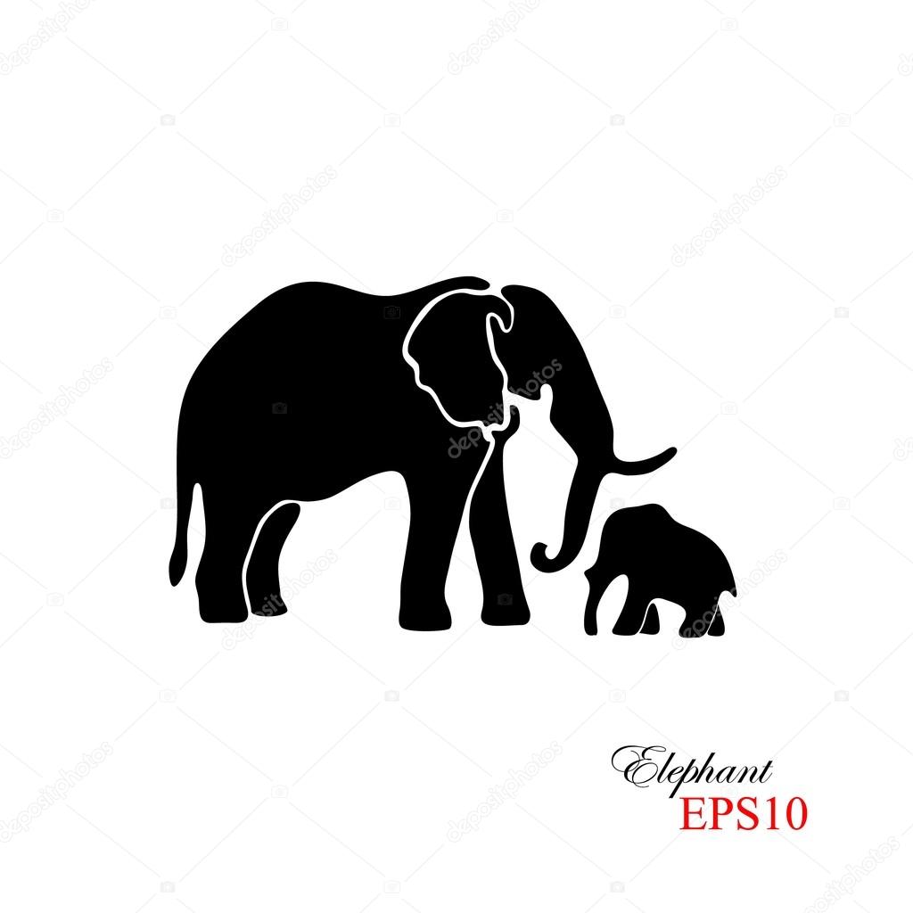 depositphotos_118492100 stock illustration elephant and baby elephant the