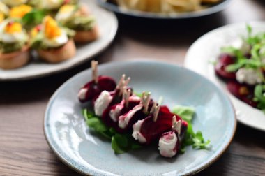 Lezzetli yiyeceklerin yakın görüntüsü