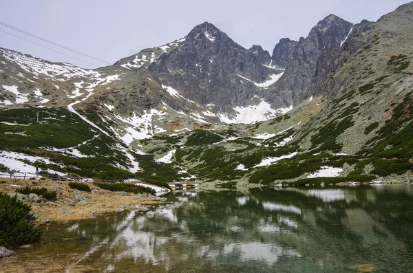 Alti Tatra picco Lomnicky e Kezmarsky picco da Skalnate ple — Foto Stock