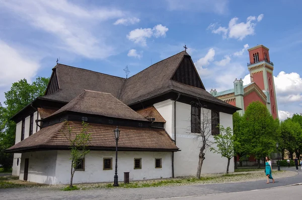 Kezmarok, Slovakya - 15 Mayıs 2013: Protestan ahşap kilise (Dr