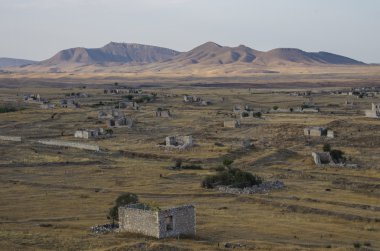 Dağlık Karabağ Cumhuriyeti Ağdam şehir kalıntıları. Azerbaycan - A