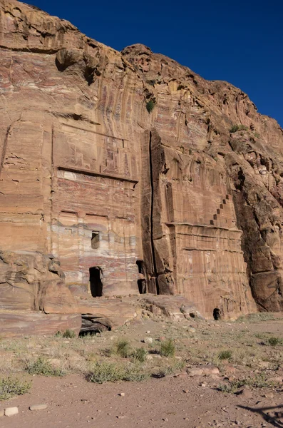 Silk grav - en av kungliga gravar. Petra, Jordanien. Inga människor — Stockfoto