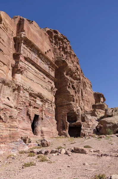 En icke namngiven kungliga gravar. Petra, Jordanien. Inga människor — Stockfoto