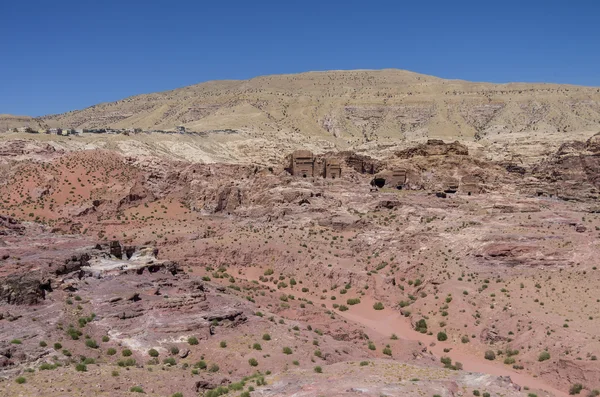 Ruïne van de Moghar Annassara (christelijke graven) in Petra en Uum Sa — Stockfoto