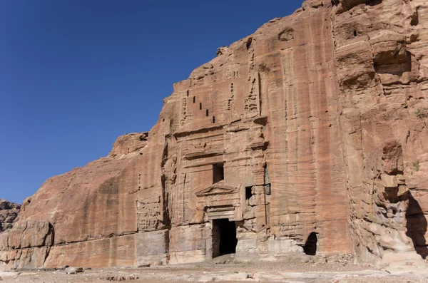 Fördärva av Moghar Annassara (kristna gravar) i Petra, Jordanien — Stockfoto