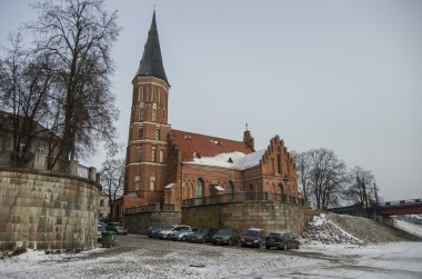 Kaunas, Litvanya - 3 Ocak 2016: Assumpt Tuğla Kilisesi