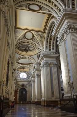 Zaragoza, Spain - May 16, 2010: Interior of Basilica - Cathedral clipart