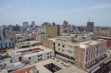 Lima, Peru - Convento de Santo şehir merkezinin çatılarına görünüm 