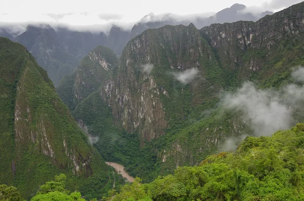 View from  terraces of Lost Inca City of Machu Picchu — Stock Photo, Image