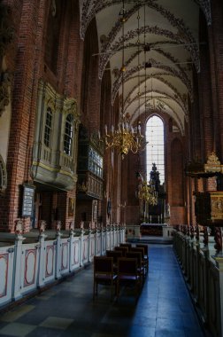Helsingor, Danimarka - 1 Mayıs 2011: Ortaçağ Danimarka Kilisesi Carmelite Manastırı ve St. Mary Kilisesi.