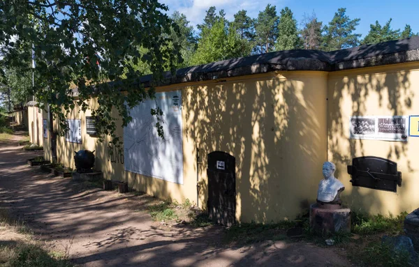 Krasnaya Gorka堡 2021年7月19日 前庇护所所在地的照片 克拉斯纳亚戈尔卡要塞的地面防卫步兵6号现在成了博物馆 — 图库照片