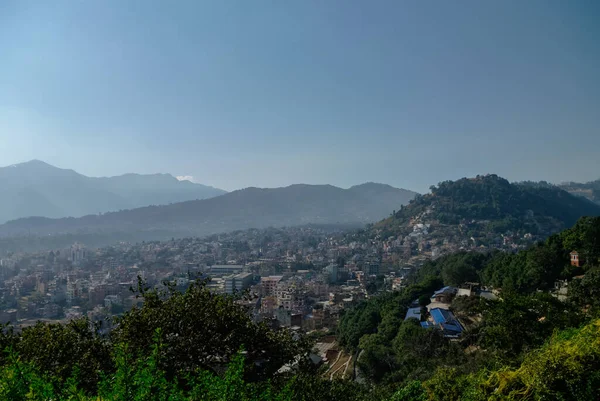 Panoramautsikt Till Kathmandu Stad Från Templet Swayambhunath Nepal — Stockfoto
