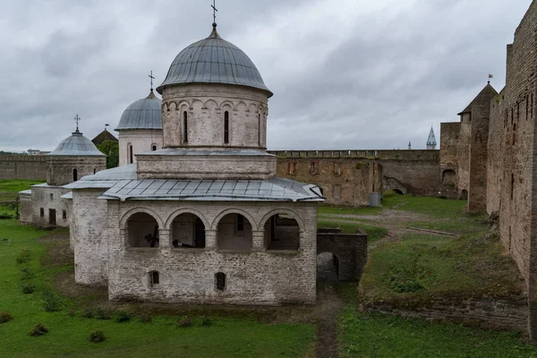 Древняя Церковь Святого Николая Успенская Церковь Территории Ивангородской Крепости Построенная — стоковое фото