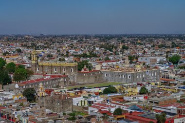 Havadan görünümü, manastır, San Gabriel, Cholula, Meksika.