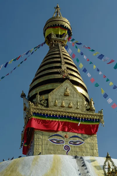 Stupa in Swayambhunath Maymun Tapınağı Katmandu, Nepal.
