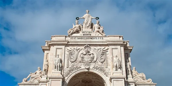 Üst Rua Augusta Arch Lizbon, Portekiz.