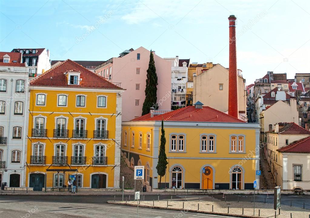 Traditional colorfull hauses in Lisbon, Portugal