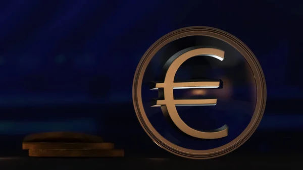 Símbolo Euro Uma Esfera Metal Com Topo Transparente Moedas Antigas — Fotografia de Stock