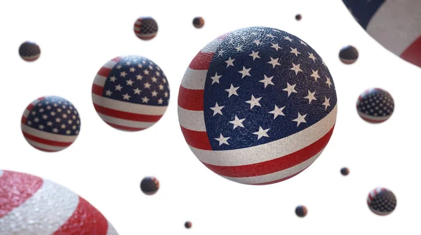 Ballonnen Met Een Ruw Oppervlak Kleuren Van Amerikaanse Vlag Verschillende — Stockfoto