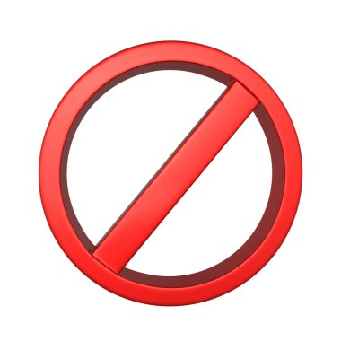 Yamuk çizgili kırmızı daire. İçki yasağı işareti. 3 boyutlu görüntüleme. Tasarım için boş. Yerleşim planı. Beyaz arkaplanda izole