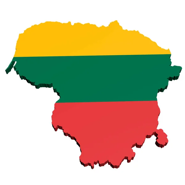 Model Map Lithuania Colors National Flag White Background Isolated Layout — Stock Photo, Image