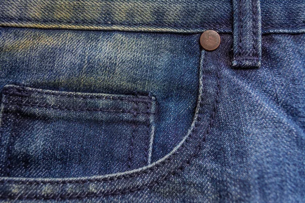 Blue jeans pocket. texture background — Stock Photo, Image