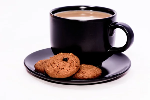 Taza de café y galletas composición aislada sobre el fondo blanco — Foto de Stock