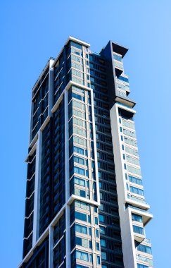Gökdelenler Oda bina mof modern Cam dokulu arka plan için görüş açısı perspektif ve alt