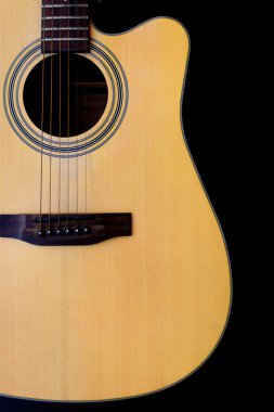 Akustik gitar boş arka plan siyah karşı istirahat