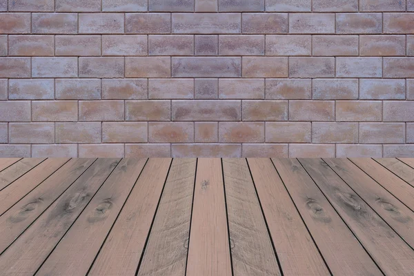 Wood and brick wall texture — Stock Photo, Image