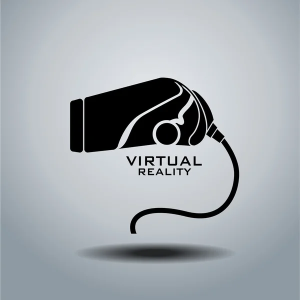 Ícone de fone de ouvido realidade virtual, design plano, vetor — Vetor de Stock